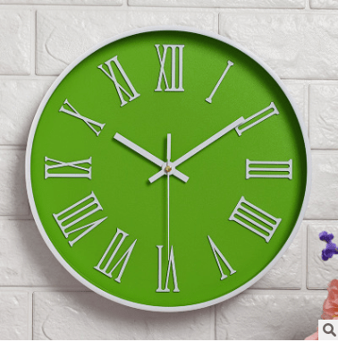 green Simple Round Wall Clock