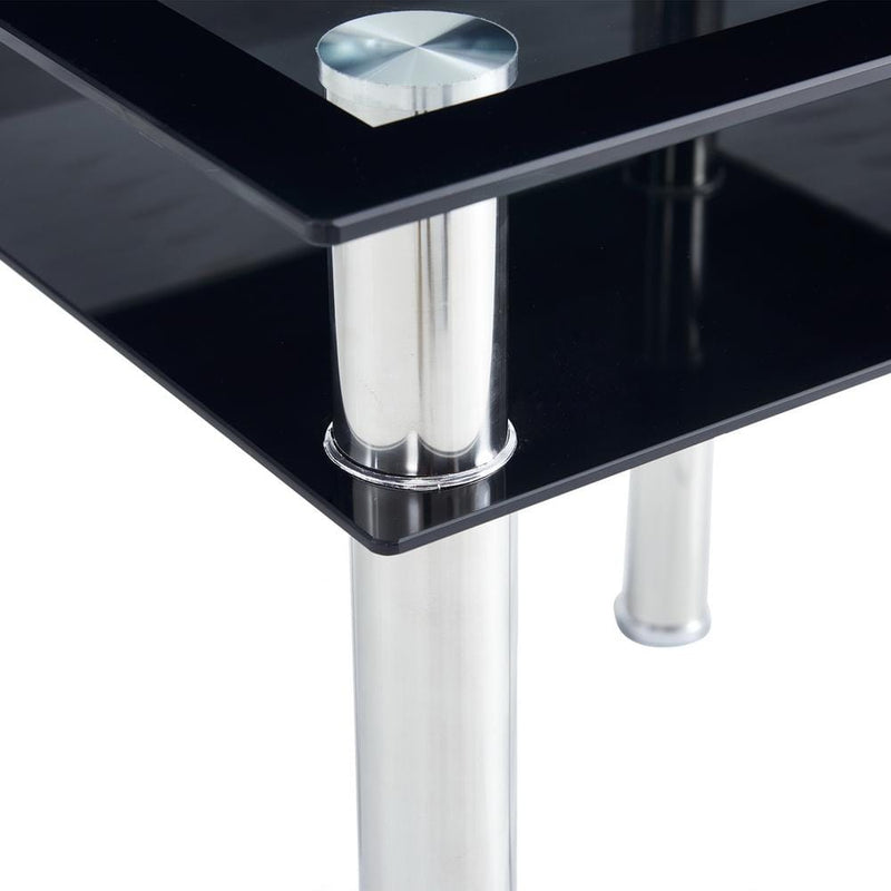 Double-layer Square Tempered Glass Table