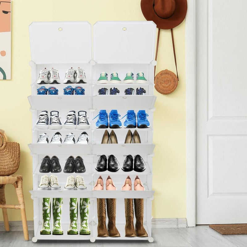 7-Tier Portable Shelf Storage Cabinet 28 Pair Shoe Rack Organizer