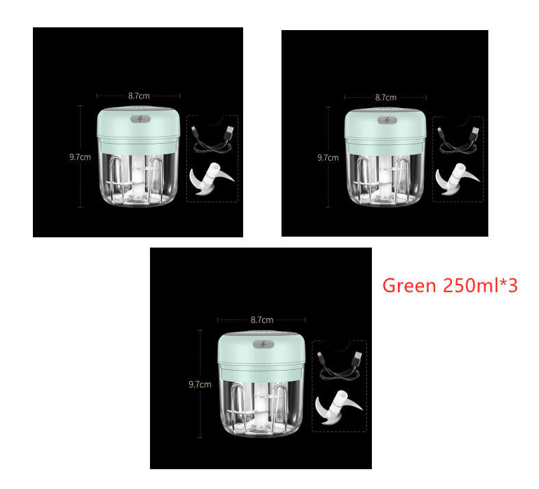 3Green Mini Small Wireless Electric Garlic Masher Vegetable Cutters