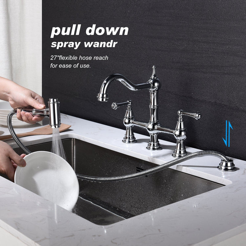 Kitchen sink faucet with pull-out side spray