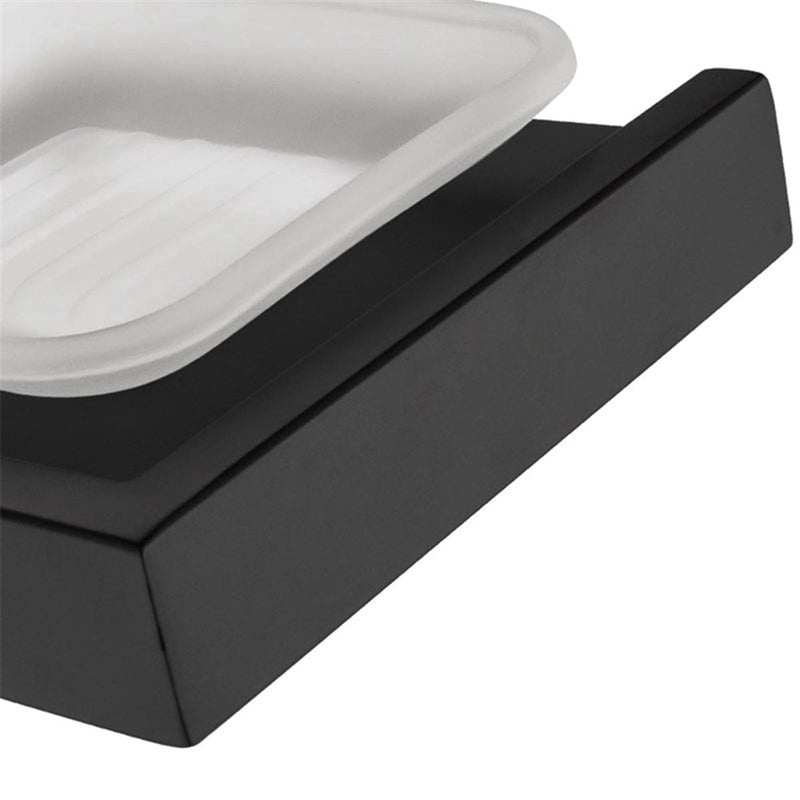 Matte Black Soap Dish Rust-Proof 304 Stainless Steel