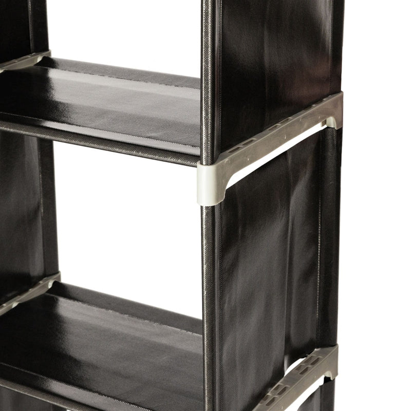 Multifunctional Assembled 3 Tiers 6 Compartments Storage Shelf Black