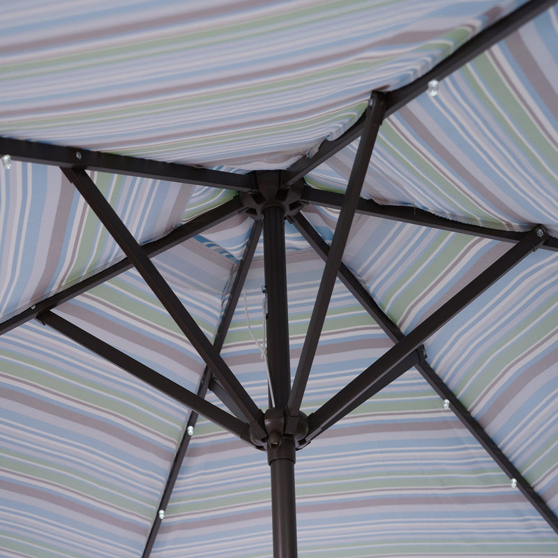 Outdoor Patio 8.7-Feet Market Table Umbrella Blue Stripes