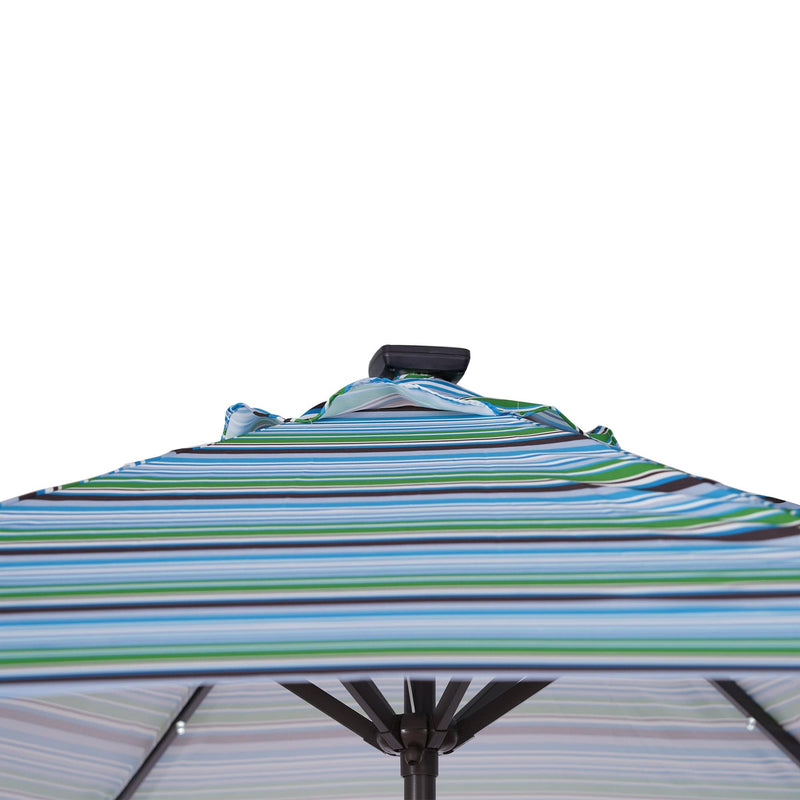 Outdoor Patio 8.7-Feet Market Table Umbrella Blue Stripes