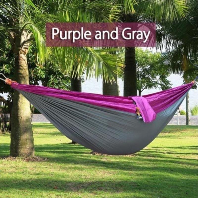 Gray + purple Backpacking Hammock Portable