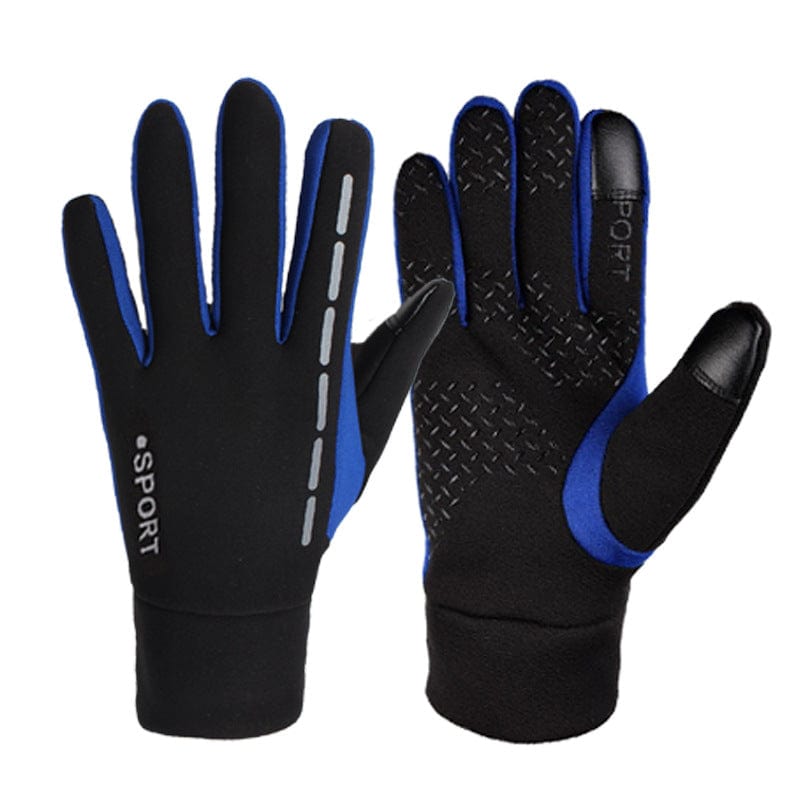 Blue / L Reflective outdoor cycling gloves