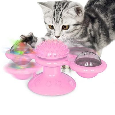 Pink Cat Turntable Cat Windmill Toy Glowing Toy