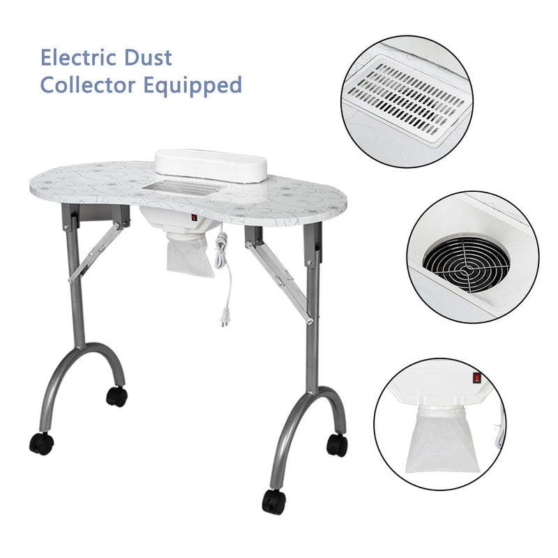 Portable Manicure Table Desk with Dust Collector