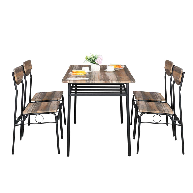 Rectangular Disassembly and Assembly Natural Color Dining Table and Chair Set