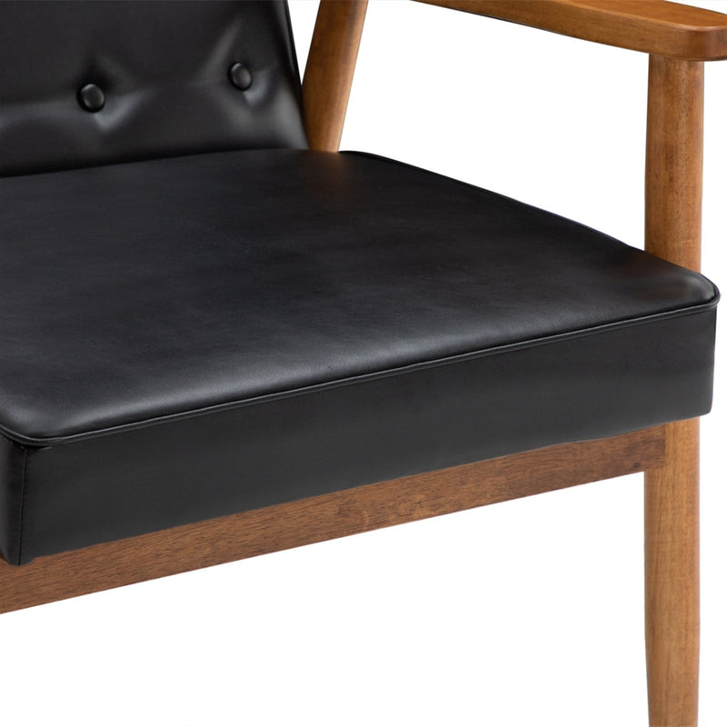 Retro Modern Wooden Single Chair Black