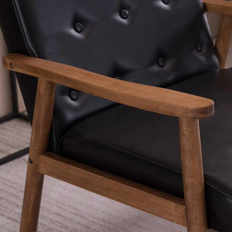 Retro Modern Wooden Single Chair Black