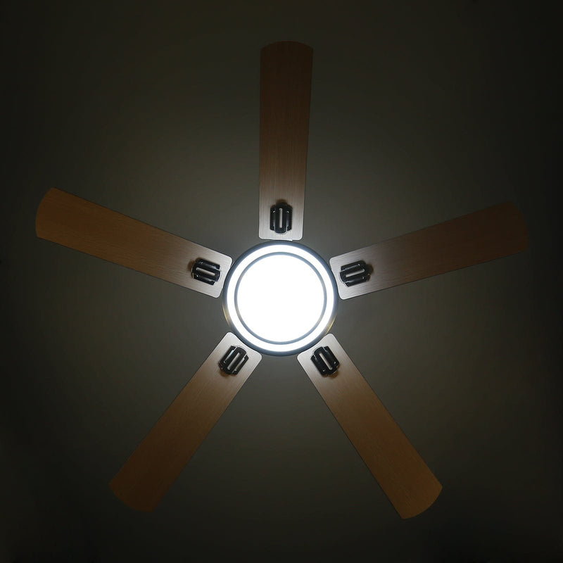 Ridgeyard 52 inch LED Indoor Brushed Nickel Ceiling Fan with Light Kit and Remote Control