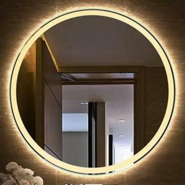 Round Touch LED Bathroom Mirror, Tricolor Dimming