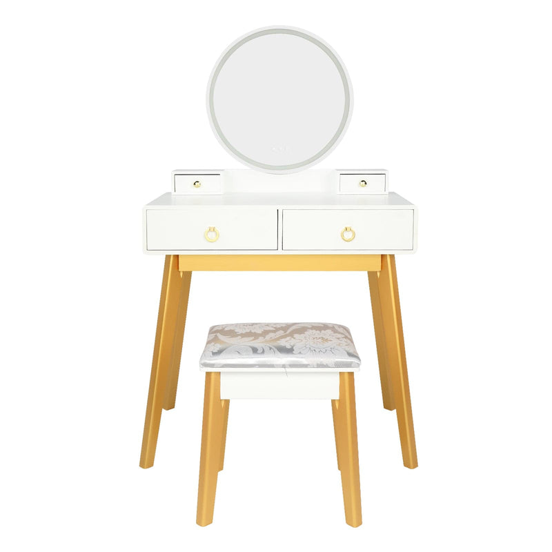 Simple Makeup Table With Lamp Three Color Adjustable