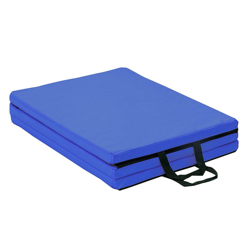Tri-fold Gymnastics Yoga Mat with Hand Buckle Blue