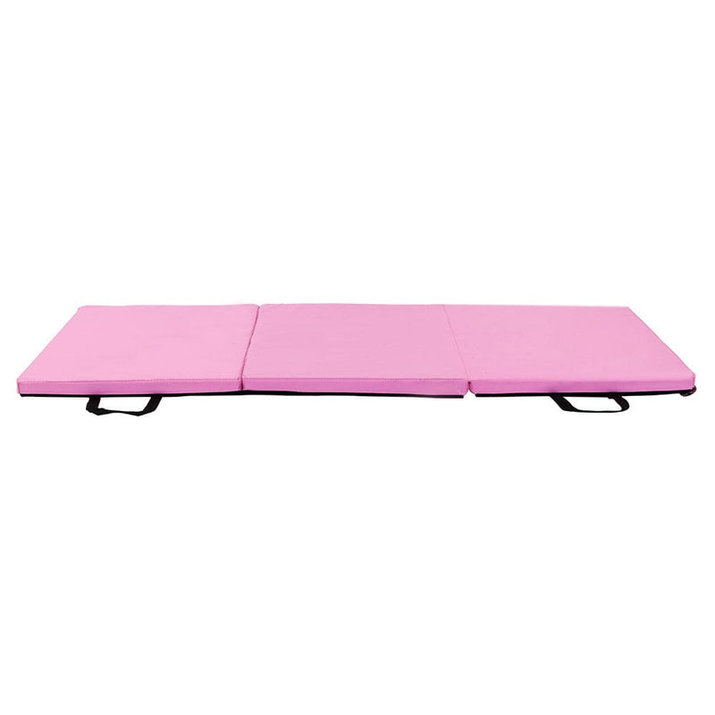 Tri-fold Gymnastics Yoga Mat with Hand Buckle Pink