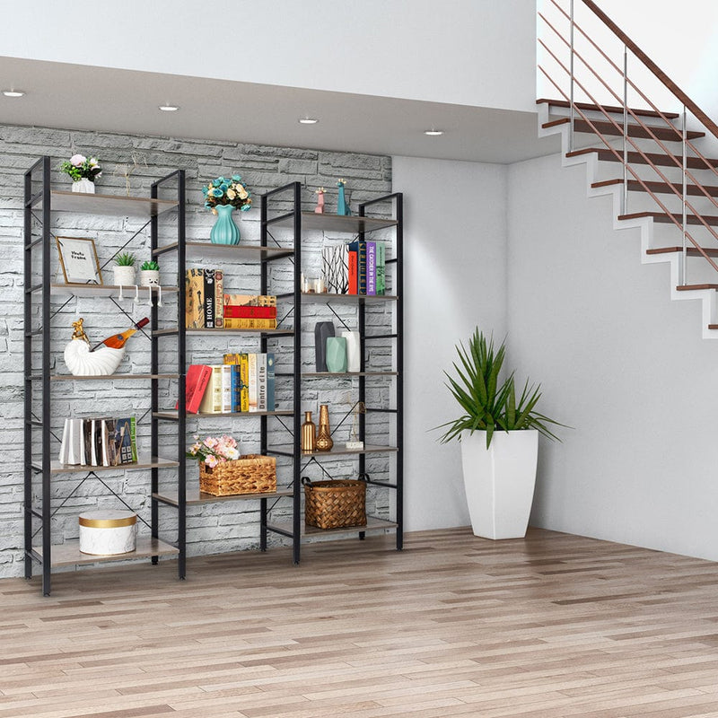 Triple Wide 5-Shelf Bookcase