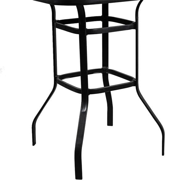 Wrought Iron Glass High Bar Table  Black